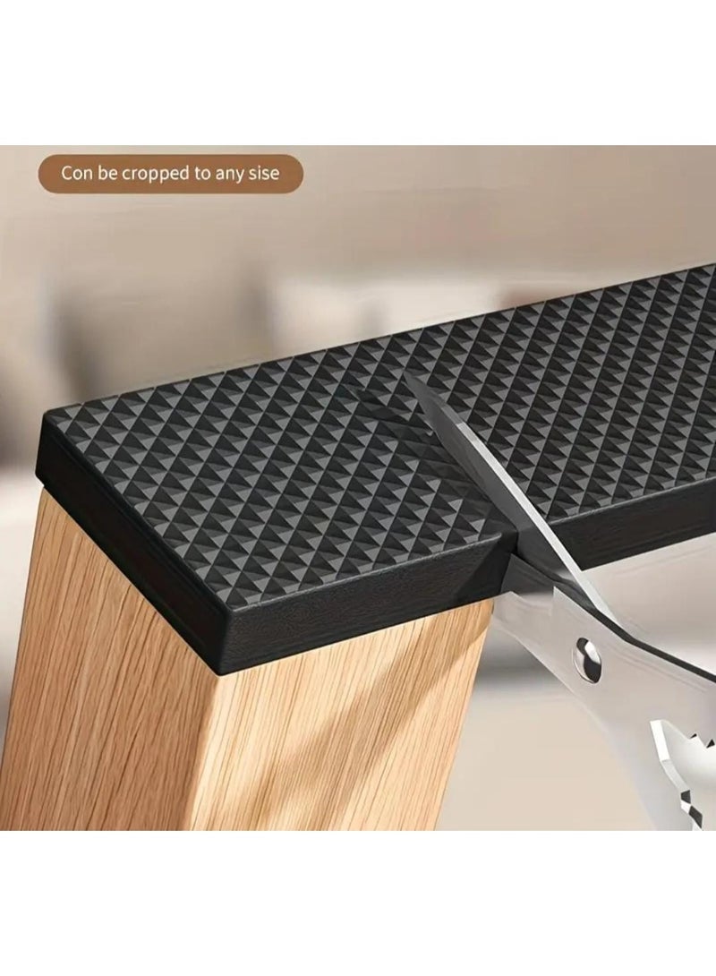 LDQ Black Cuttable Non-Slip Furniture Pad – Silent Chair & Table Leg Floor Protector, Thick Noise-Reducing Mat for Home & Office - Image 4